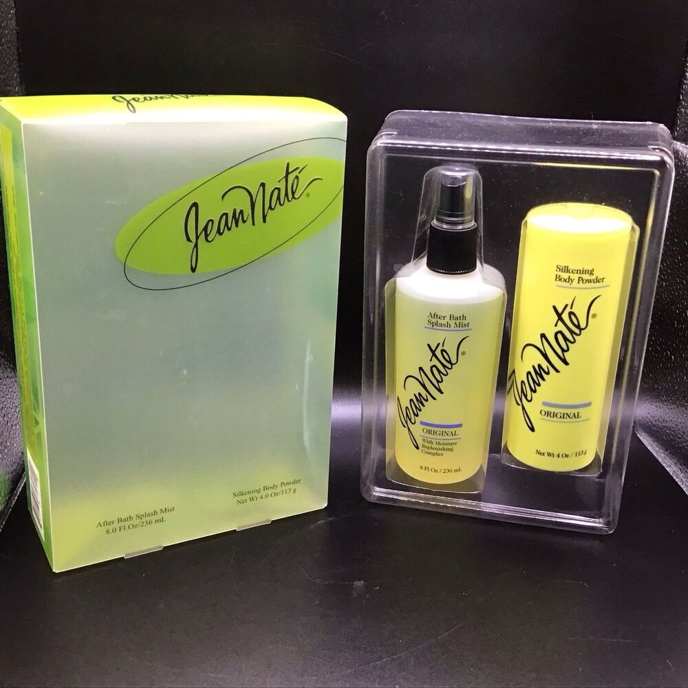 Jean Nate Revlon 2 Pc Gift Set After Bath Splash Mist 8oz & Body Powder 4oz New